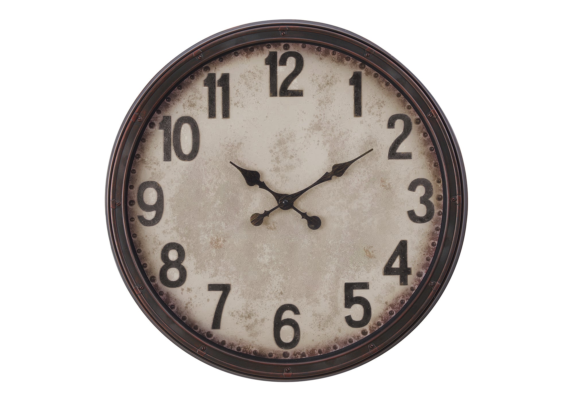 CLOCKS - 20""DIA / WALL CLOCK / ANTIQUE BROWN