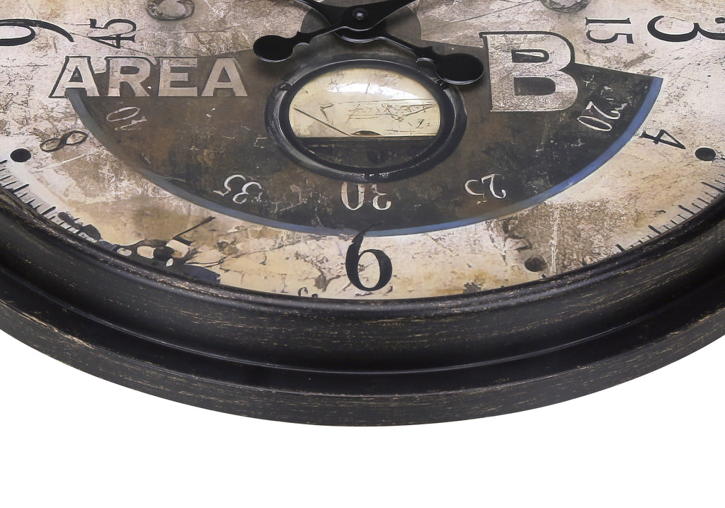 CLOCKS - 20""DIA / WALL CLOCK / ANTIQUE BROWN