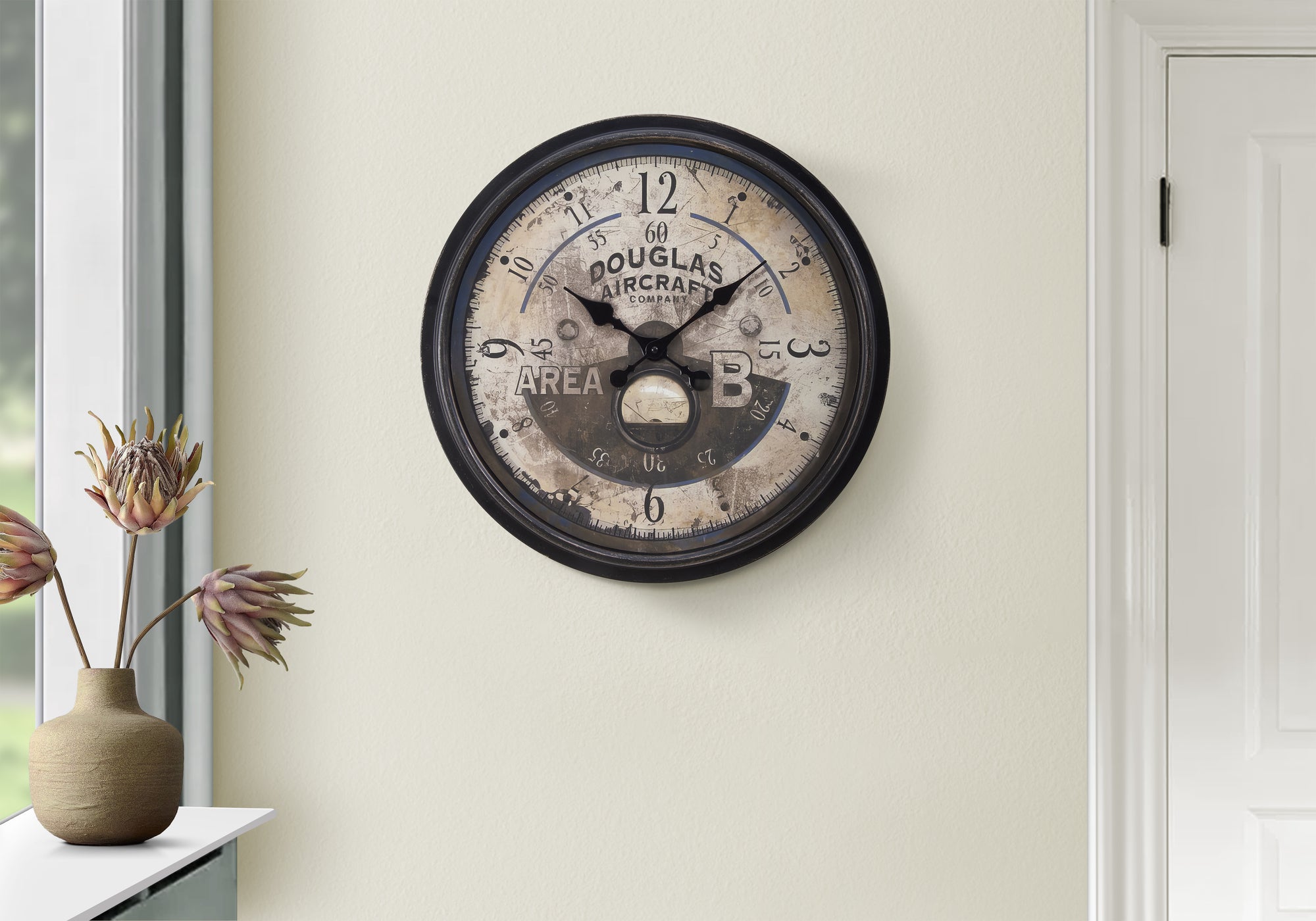 CLOCKS - 20""DIA / WALL CLOCK / ANTIQUE BROWN