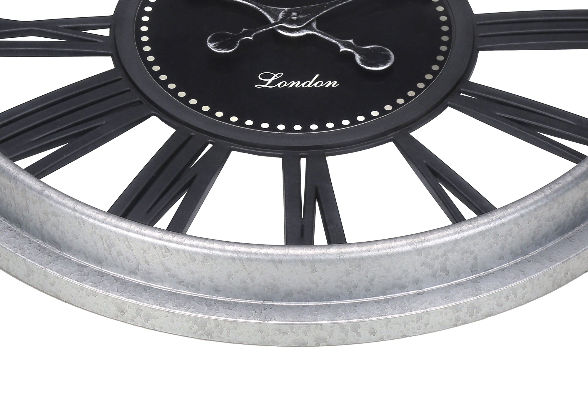 CLOCKS - 20""DIA / WALL CLOCK / BLACK / SILVER