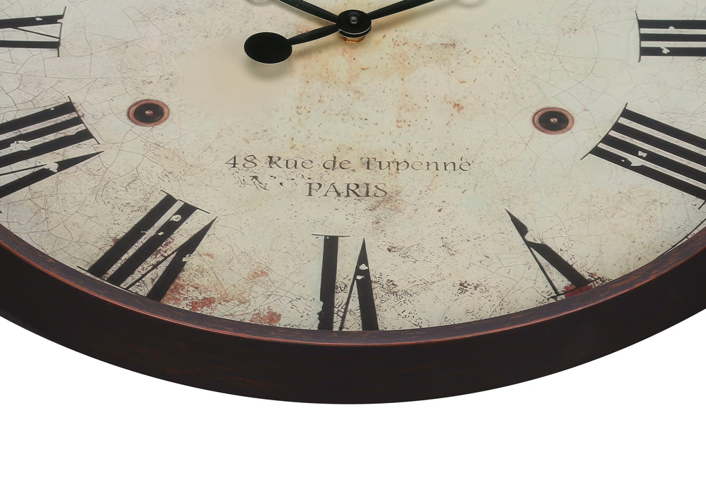 CLOCKS - 20""DIA / WALL CLOCK / ANTIQUE BROWN