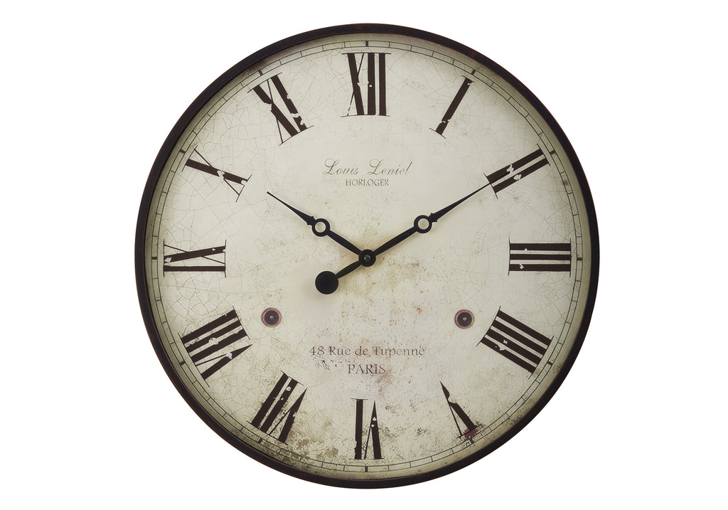 CLOCKS - 20""DIA / WALL CLOCK / ANTIQUE BROWN