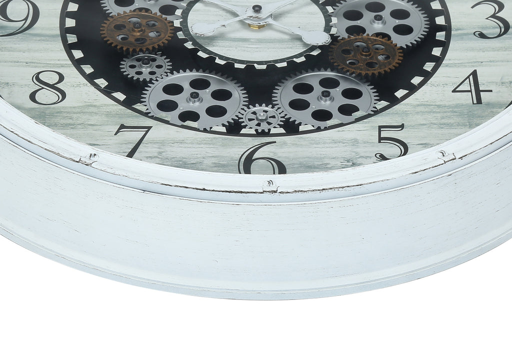CLOCKS - 20""DIA / WALL CLOCK / ANTIQUE WHITE