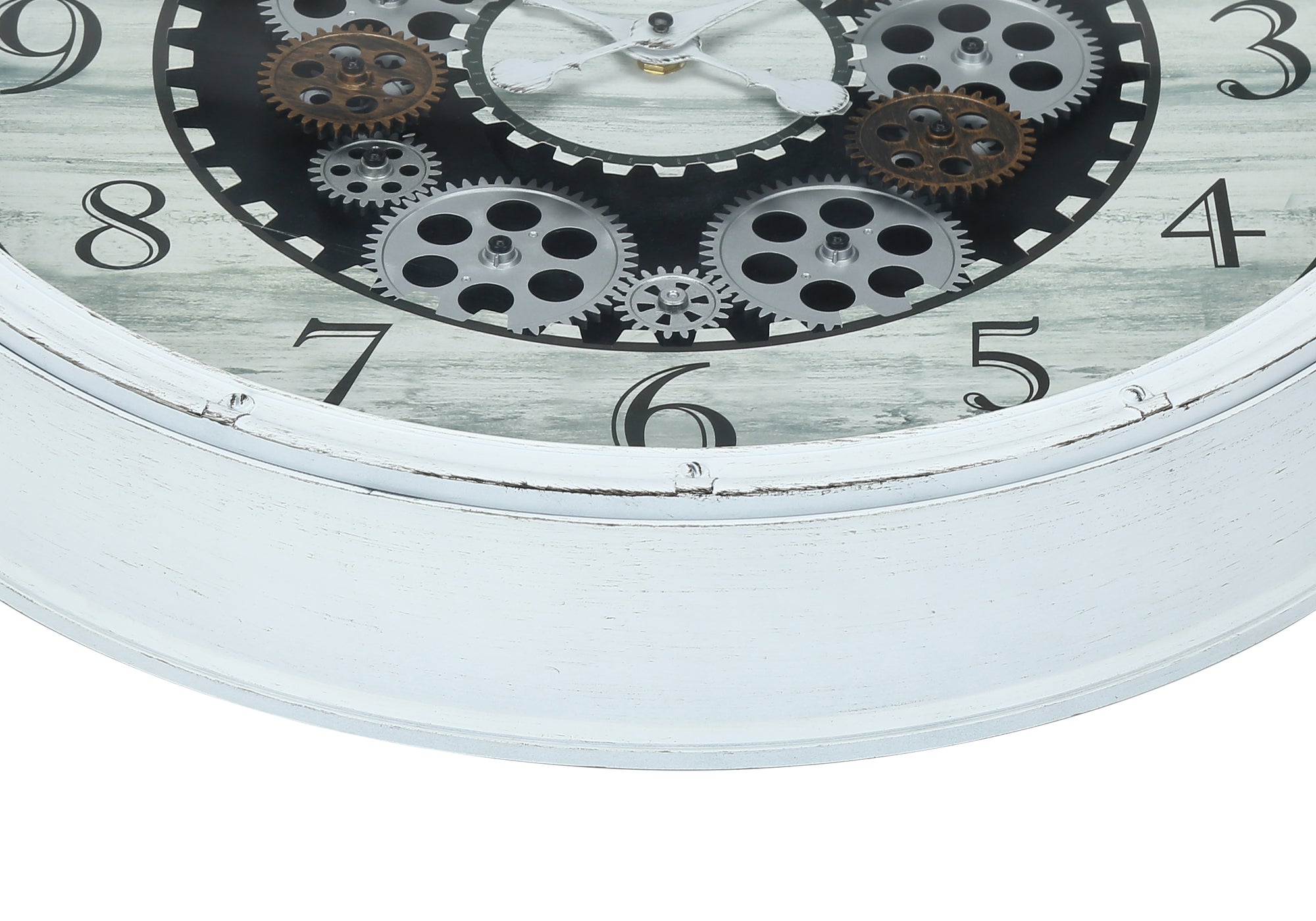 CLOCKS - 20""DIA / WALL CLOCK / ANTIQUE WHITE