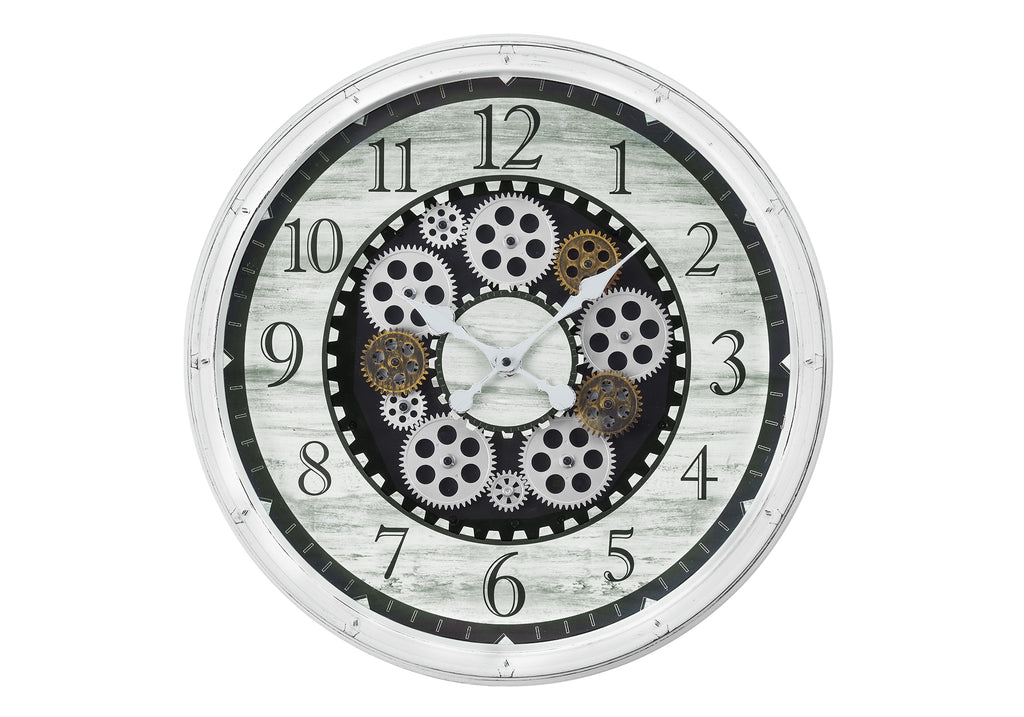 CLOCKS - 20""DIA / WALL CLOCK / ANTIQUE WHITE