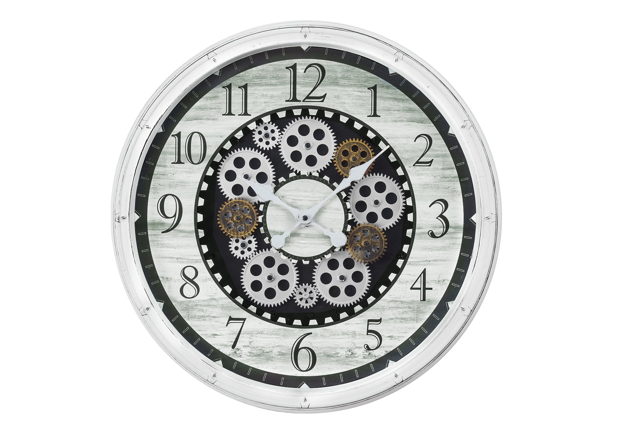 CLOCKS - 20""DIA / WALL CLOCK / ANTIQUE WHITE