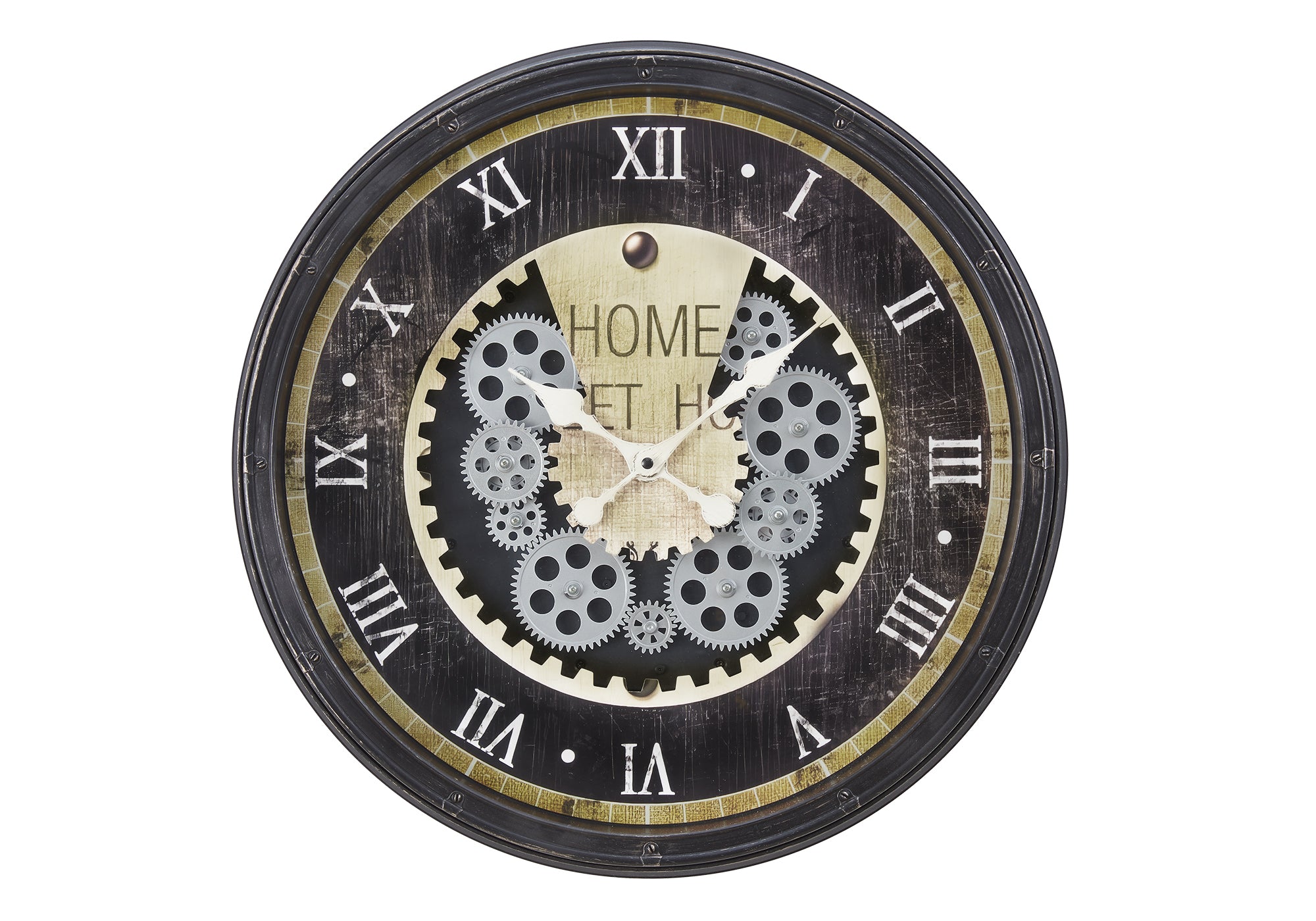 CLOCKS - 20""DIA / GEAR MECHANISM WALL CLOCK / BROWN