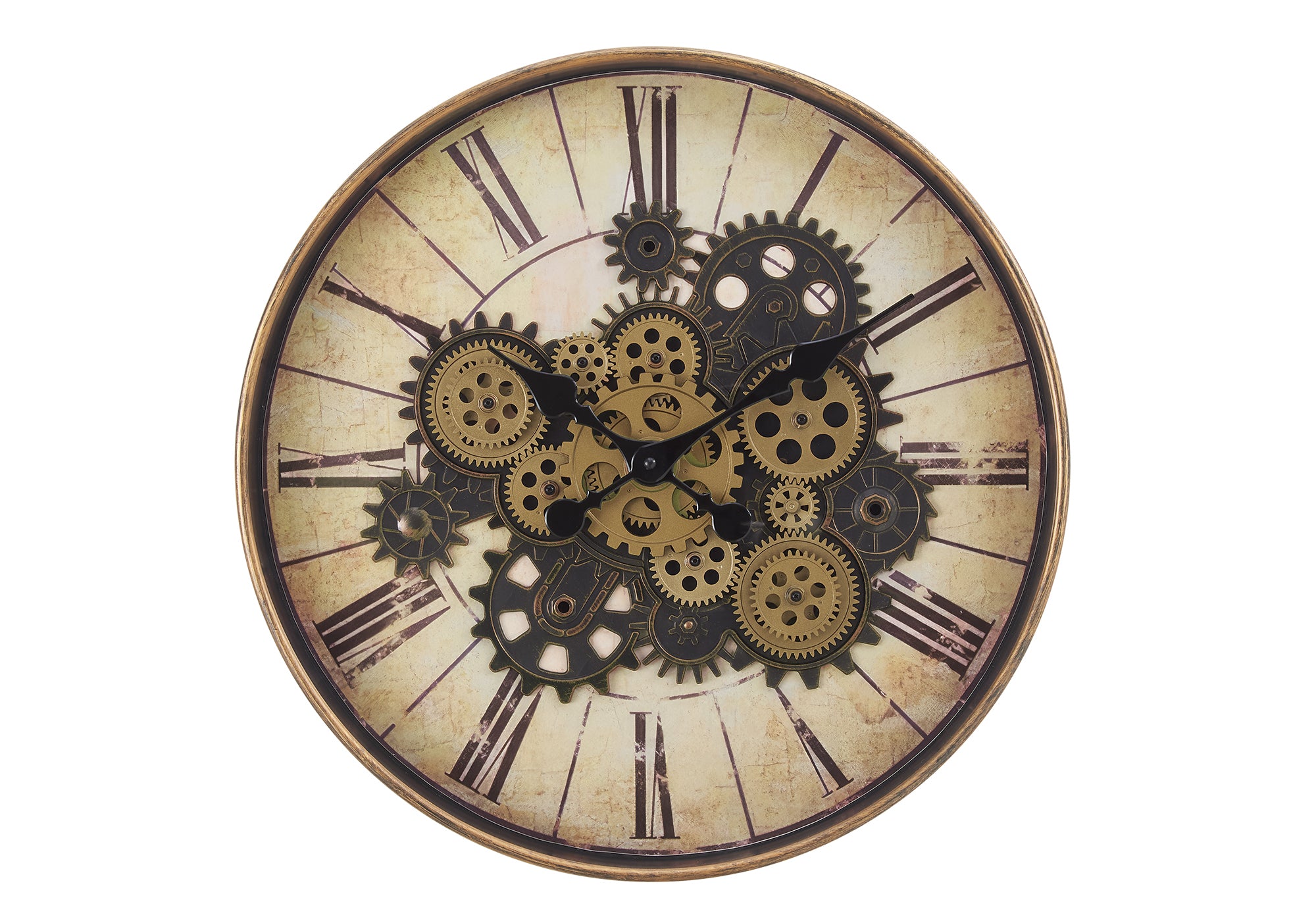 CLOCKS - 20""DIA / GEAR MECHANISM WALL CLOCK / BROWN