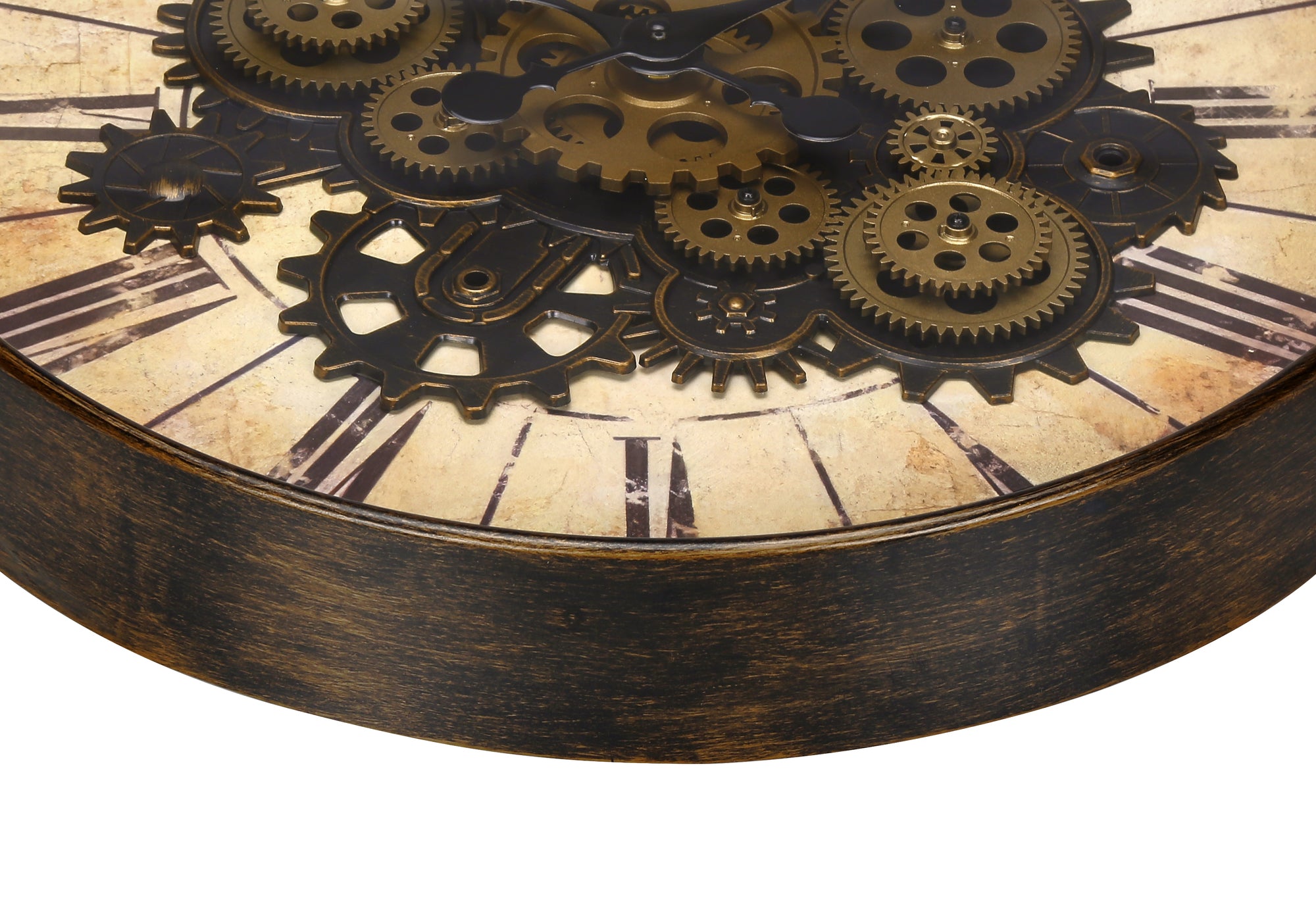 CLOCKS - 20""DIA / GEAR MECHANISM WALL CLOCK / BROWN