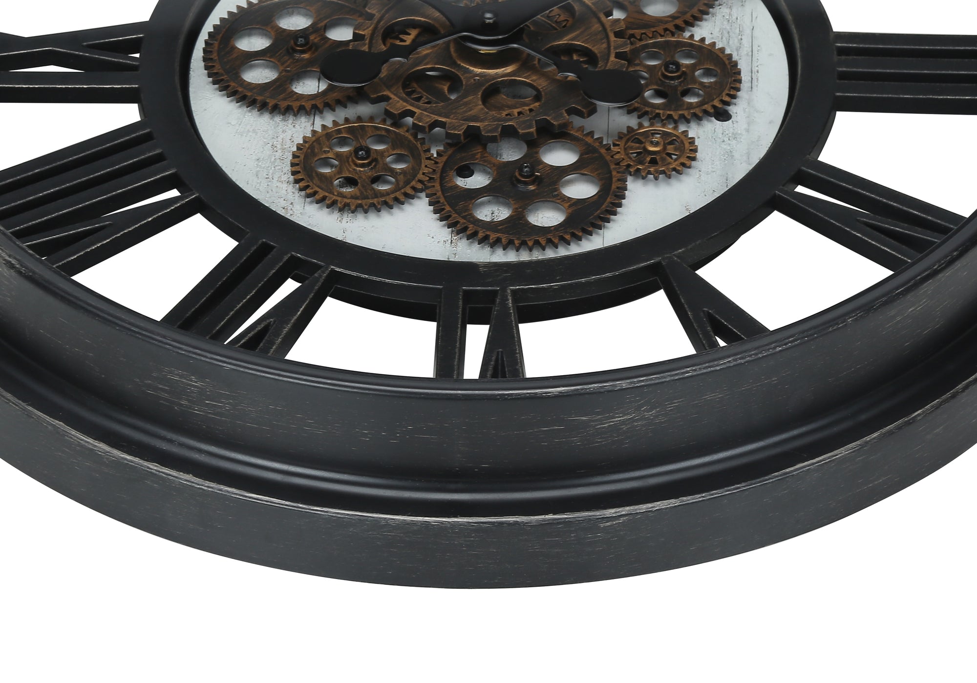 CLOCKS - 20""DIA / GEAR MECHANISM WALL CLOCK / BLACK