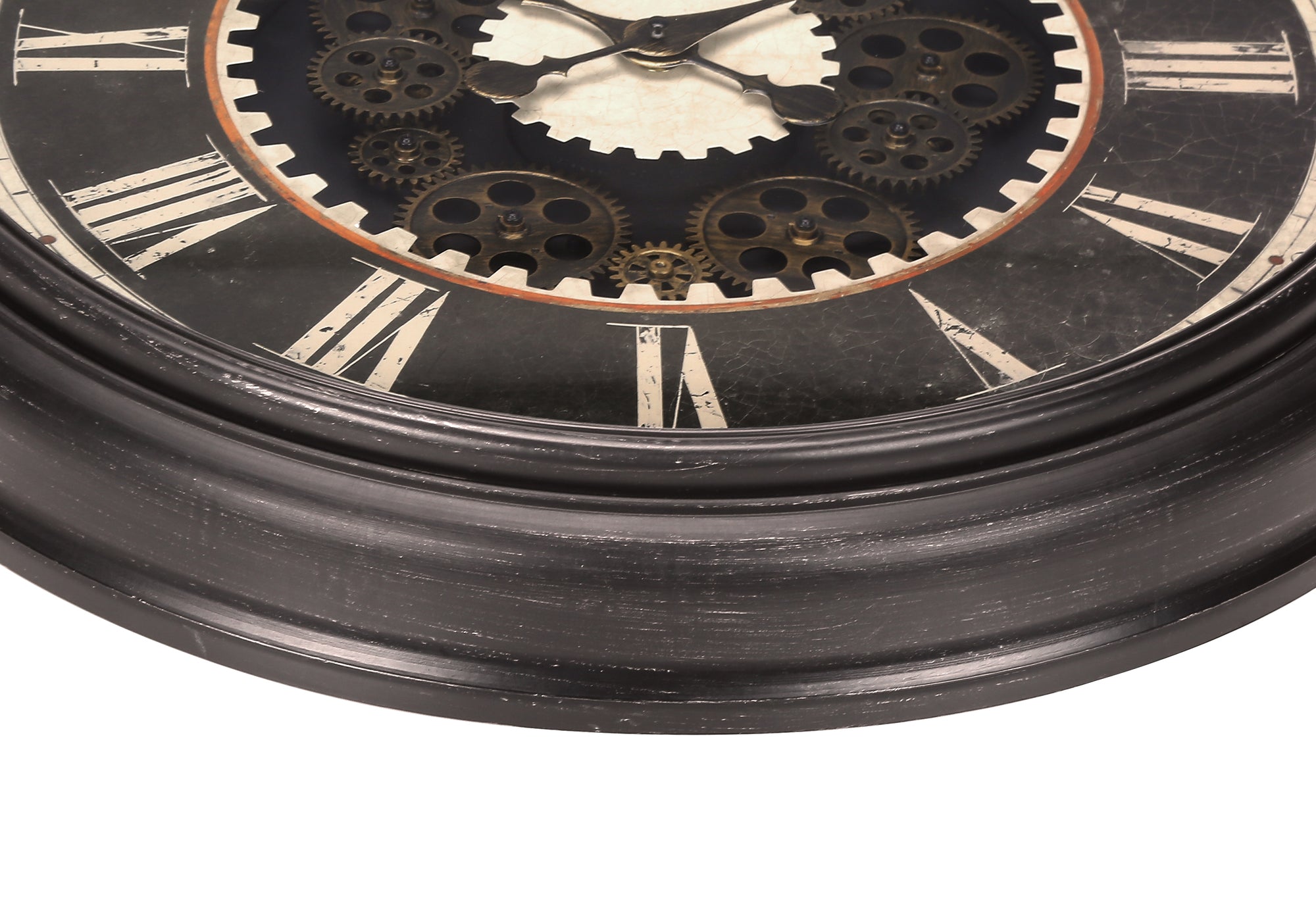 CLOCKS - 23""DIA / GEAR MECHANISM WALL CLOCK / BROWN