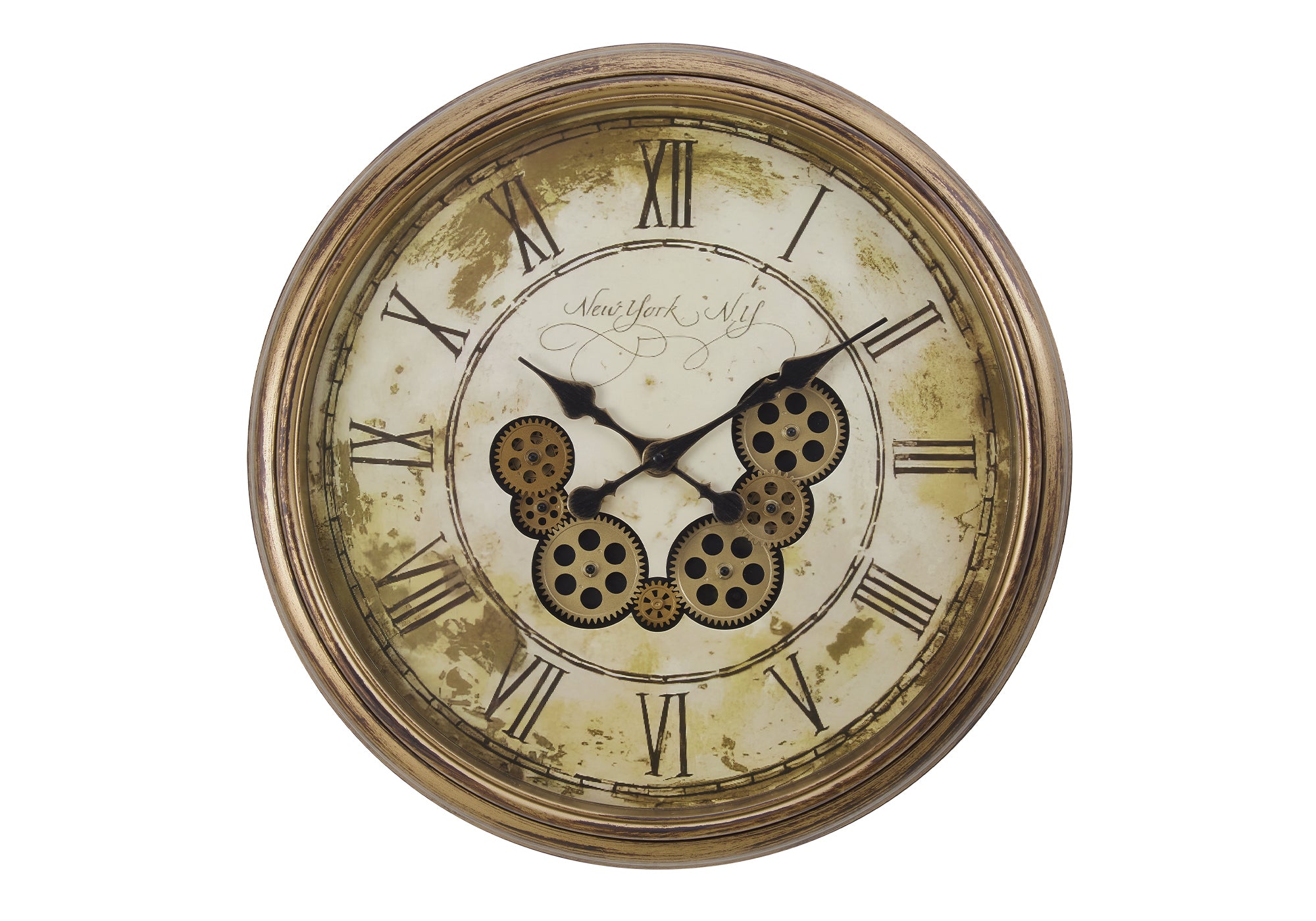 CLOCKS - 23""DIA / GEAR MECHANISM WALL CLOCK / BROWN