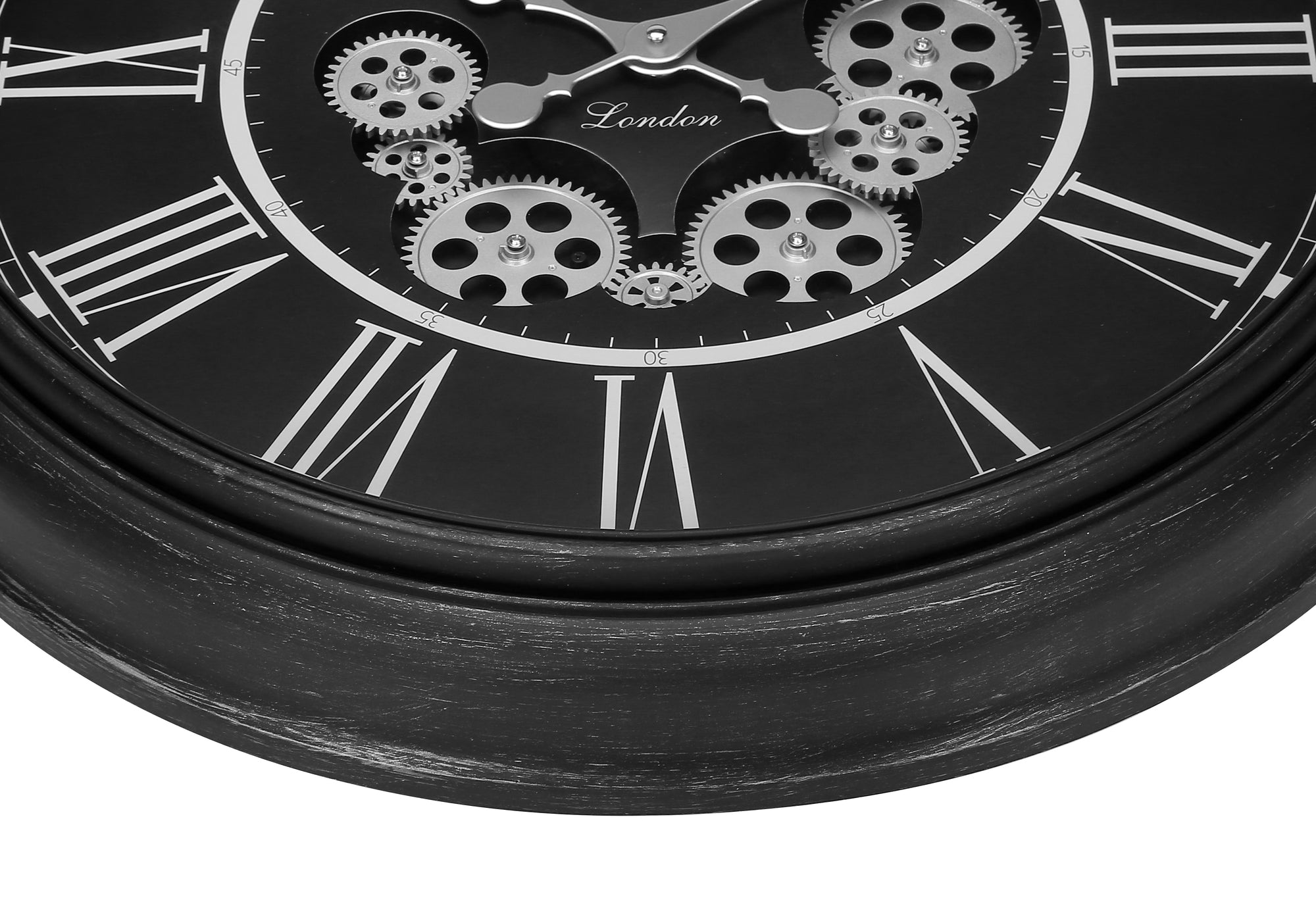 CLOCKS - 23""DIA / GEAR MECHANISM WALL CLOCK / BLACK