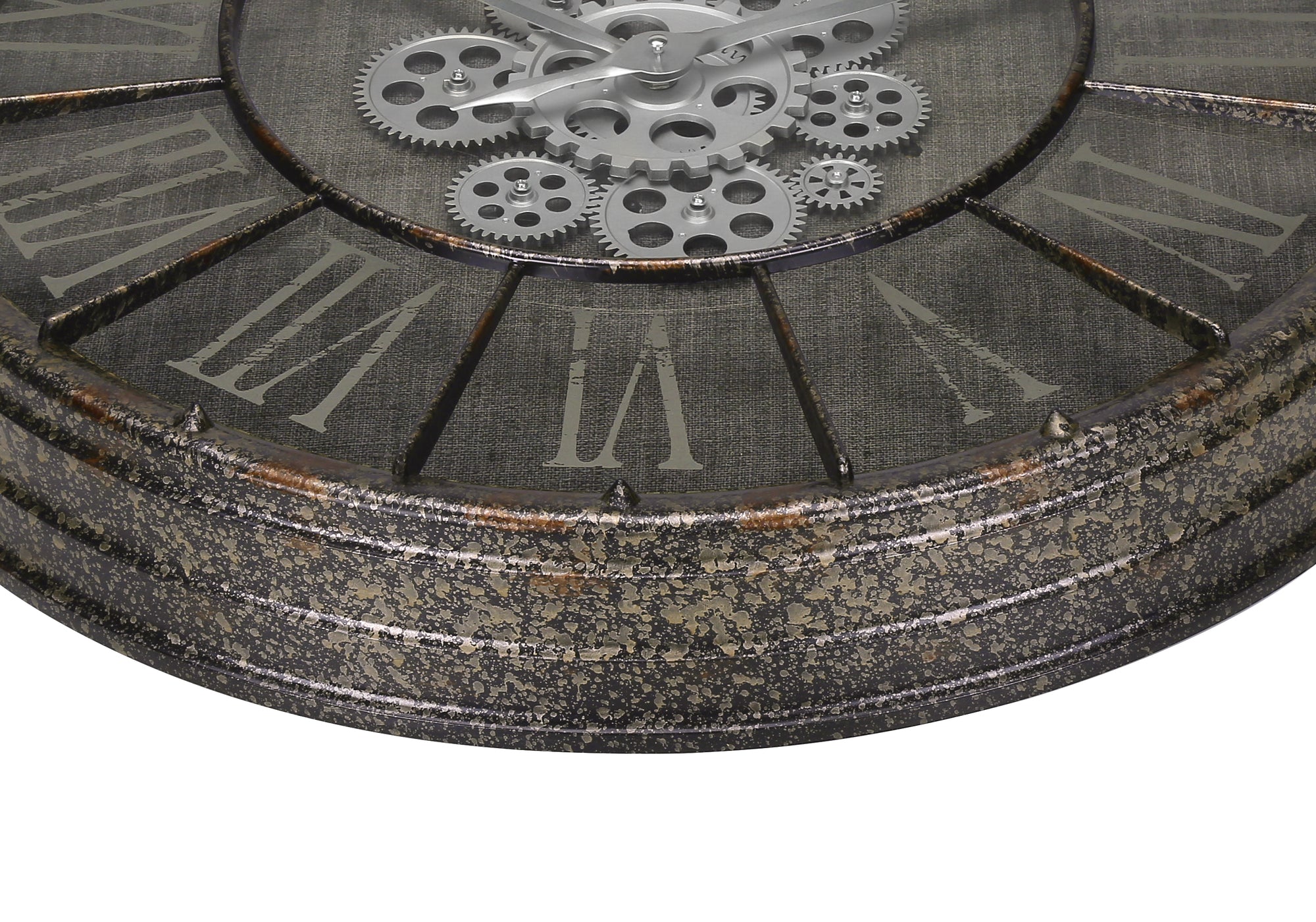 CLOCKS - 24""DIA / GEAR MECHANISM WALL CLOCK / GREY