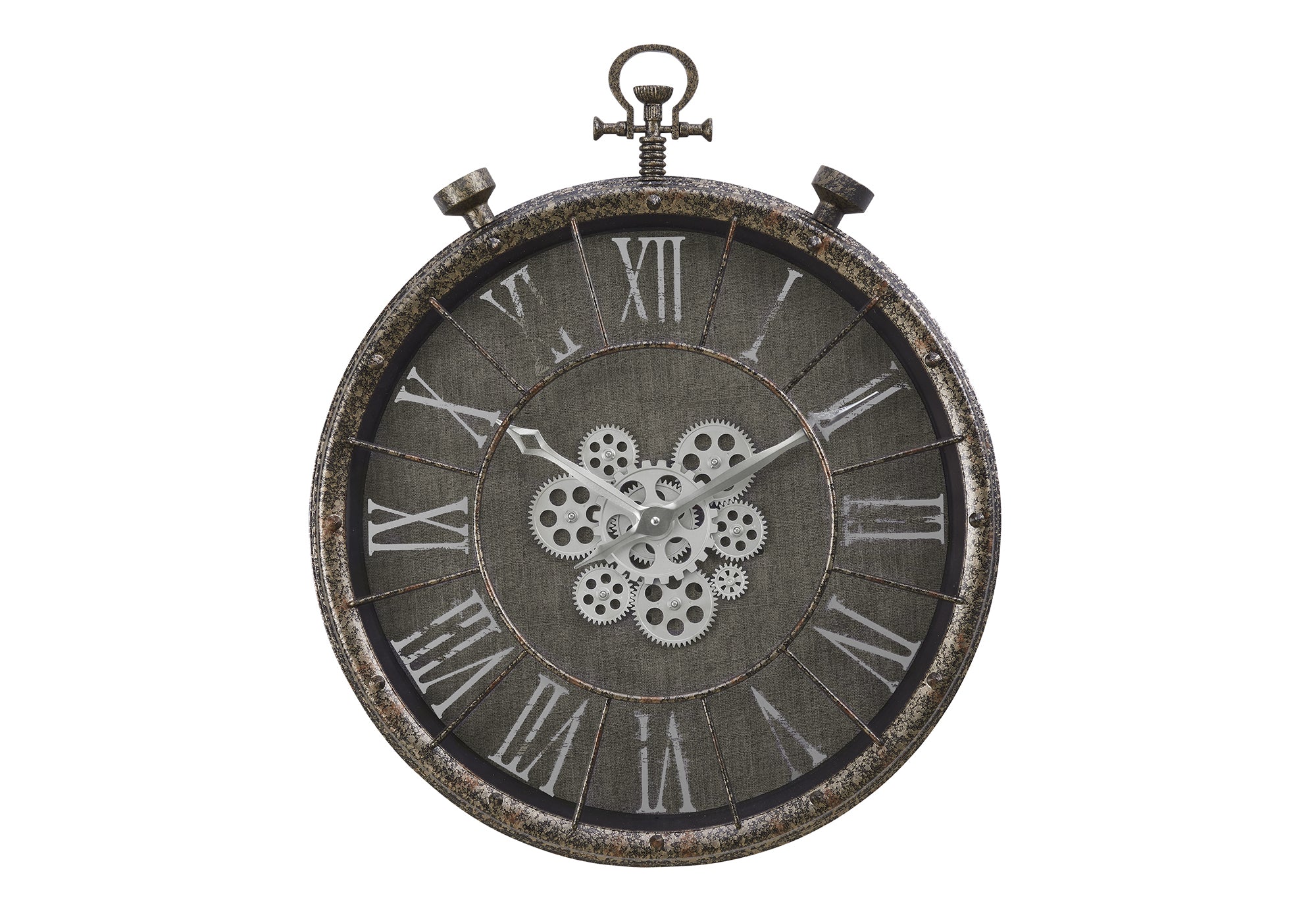 CLOCKS - 24""DIA / GEAR MECHANISM WALL CLOCK / GREY