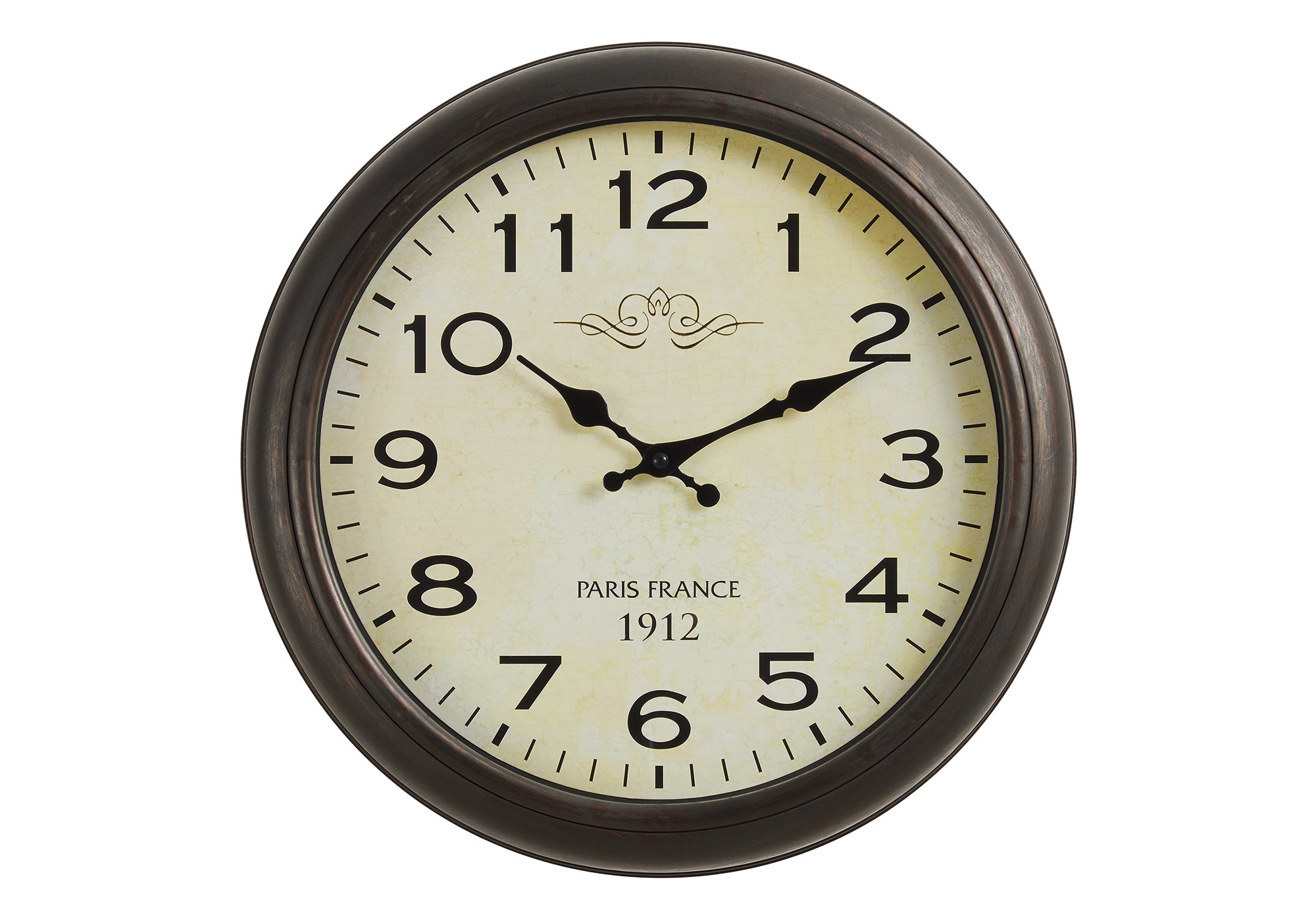 CLOCKS - 16""DIA / WALL CLOCK / ANTIQUE BROWN