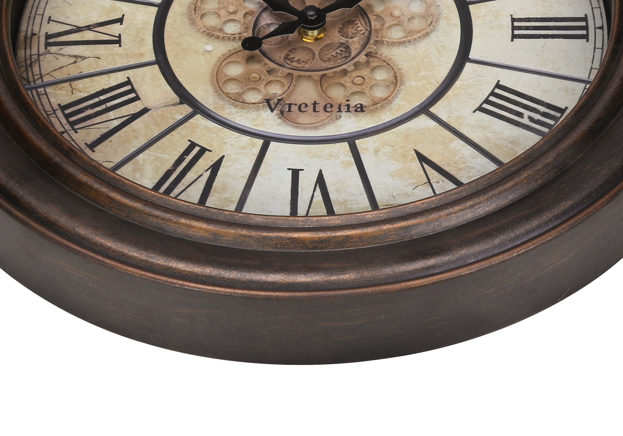 CLOCKS - 15""DIA / WALL CLOCK / ANTIQUE BROWN