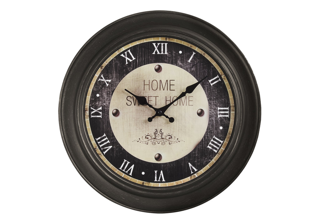 CLOCKS - 16""DIA / WALL CLOCK / ANTIQUE BROWN