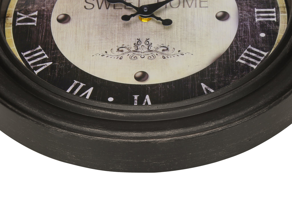 CLOCKS - 16""DIA / WALL CLOCK / ANTIQUE BROWN