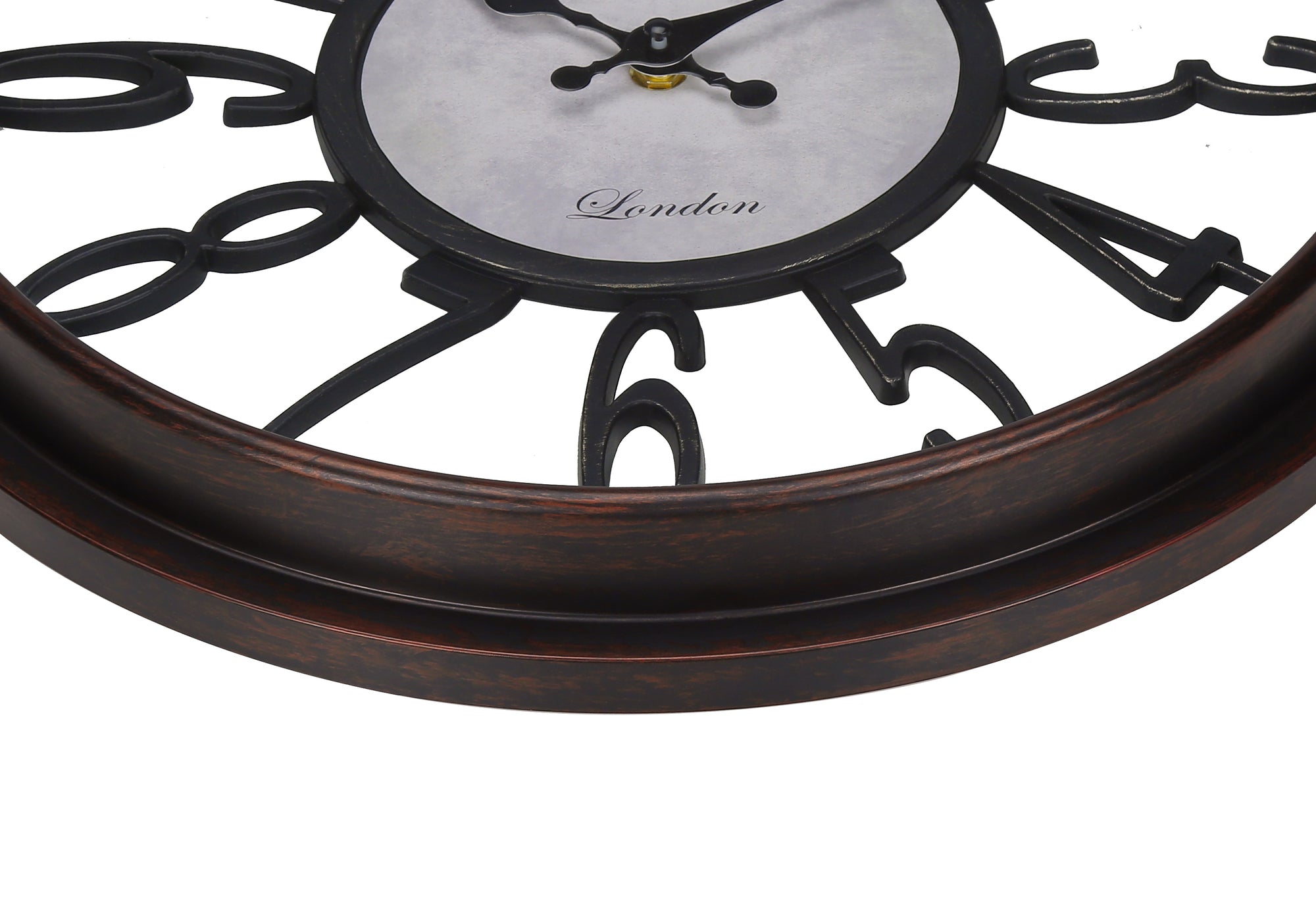 CLOCKS - 16""DIA / WALL CLOCK / ANTIQUE BROWN