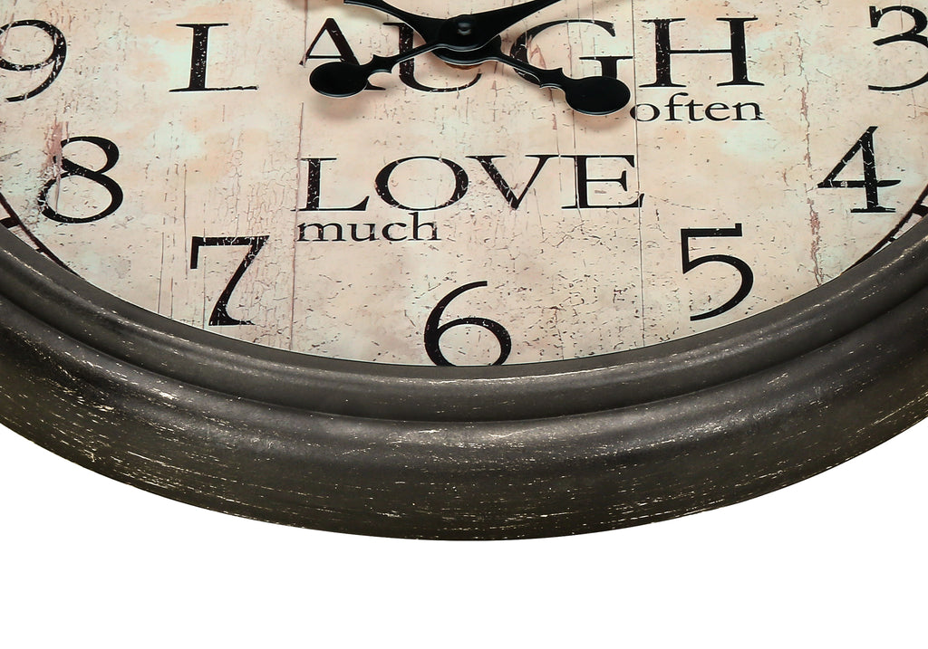 CLOCKS - 16""DIA / WALL CLOCK / ANTIQUE BROWN