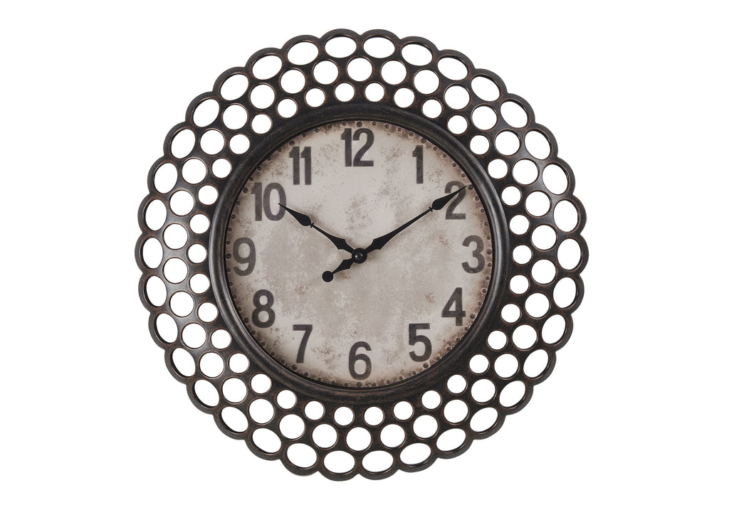 CLOCKS - 16""DIA / WALL CLOCK / DARK BROWN