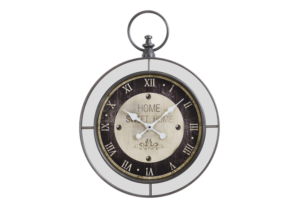 CLOCKS - 18""DIA / WALL CLOCK / MIRROR / BROWN