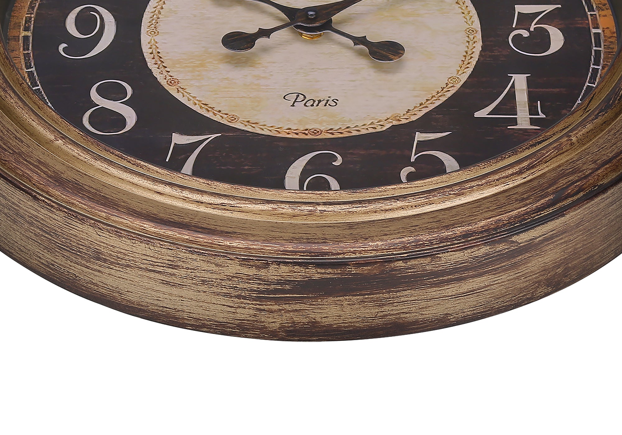 CLOCKS - 18""DIA / WALL CLOCK / ANTIQUE BROWN