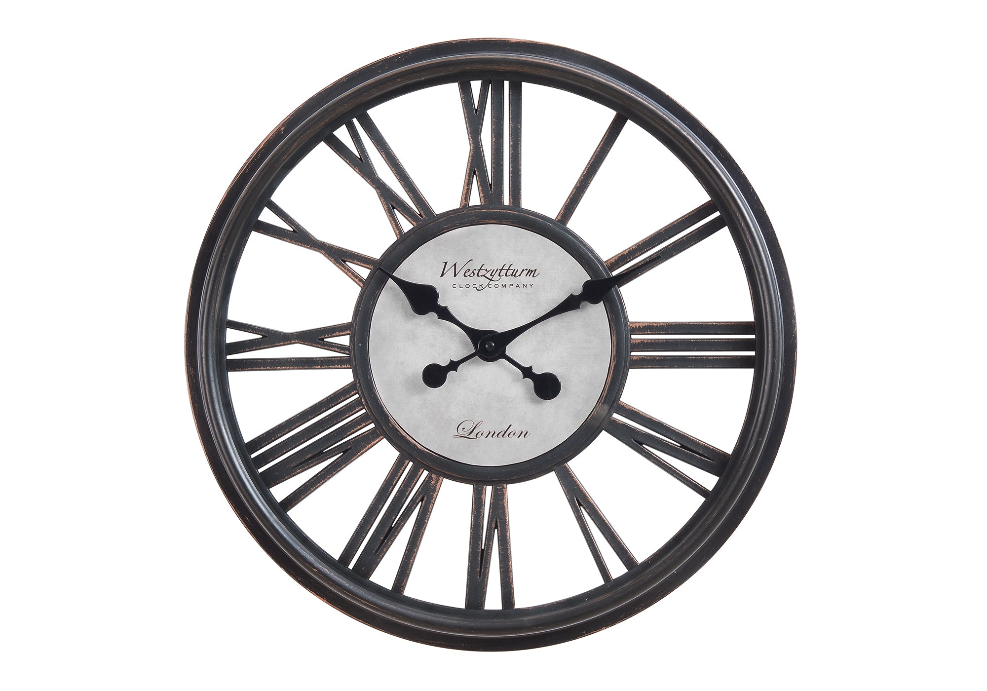 CLOCKS - 18""DIA / WALL CLOCK / ANTIQUE BLACK