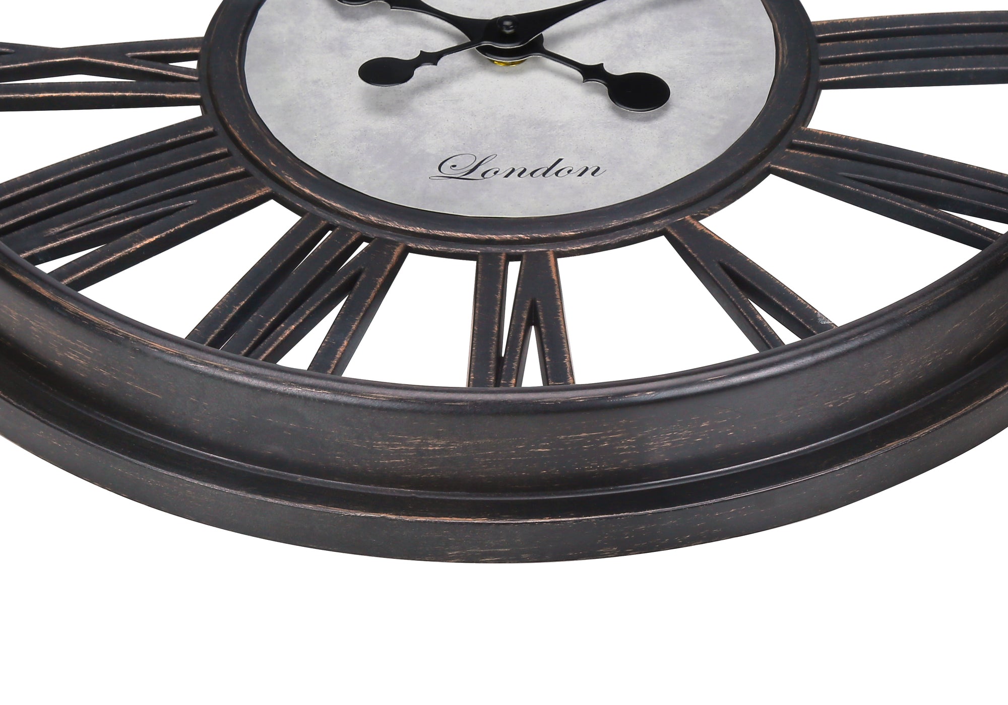 CLOCKS - 18""DIA / WALL CLOCK / ANTIQUE BLACK