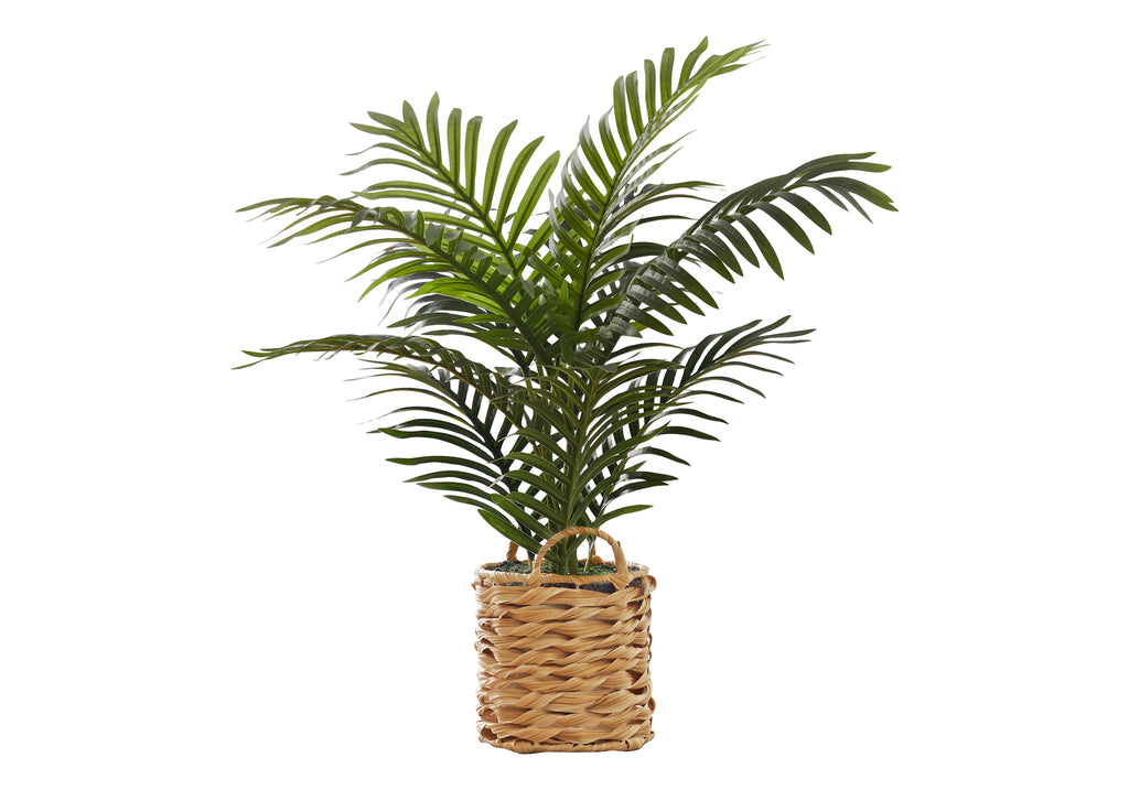 ARTIFICIAL PLANT - 24""H / INDOOR PALM / 8"" WOVEN BASKET