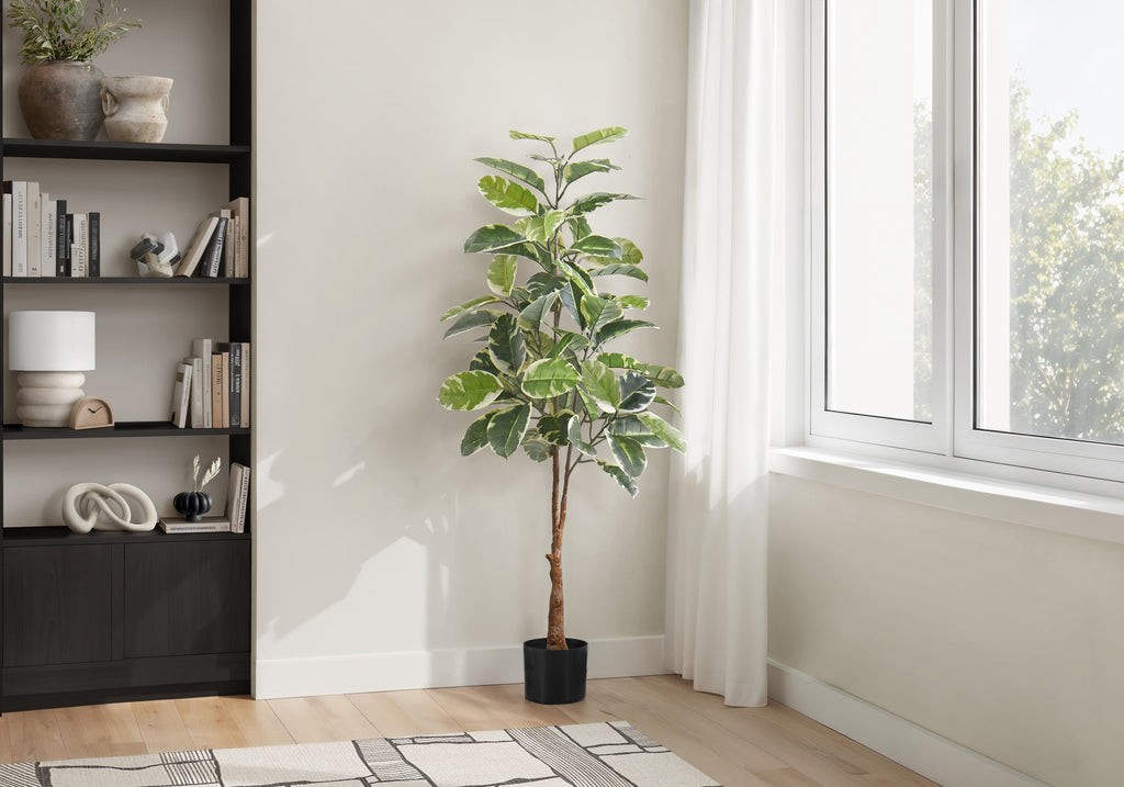ARTIFICIAL PLANT - 52""H / INDOOR RUBBER TREE IN A 5"" POT