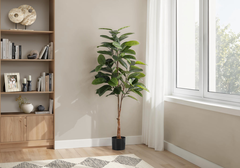 ARTIFICIAL PLANT - 52""H / INDOOR RUBBER TREE IN A 5"" POT