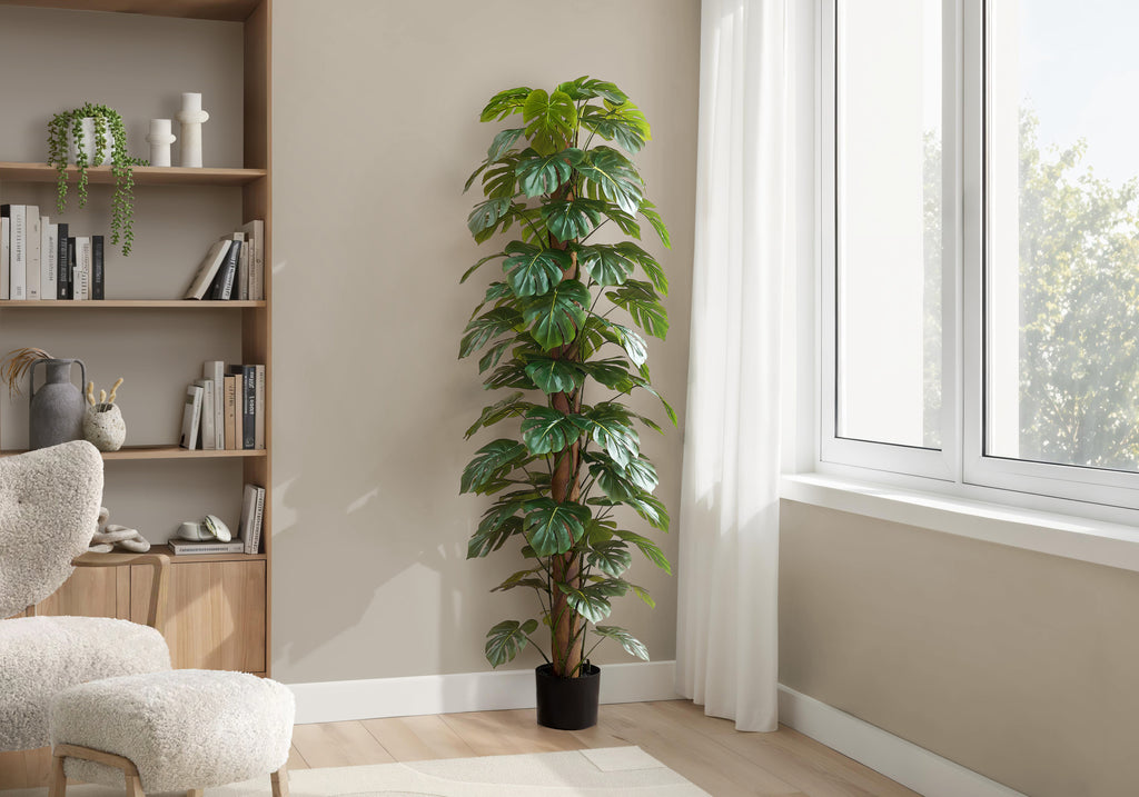 ARTIFICIAL PLANT - 83""H / INDOOR MONSTERA TREE / 8"" POT