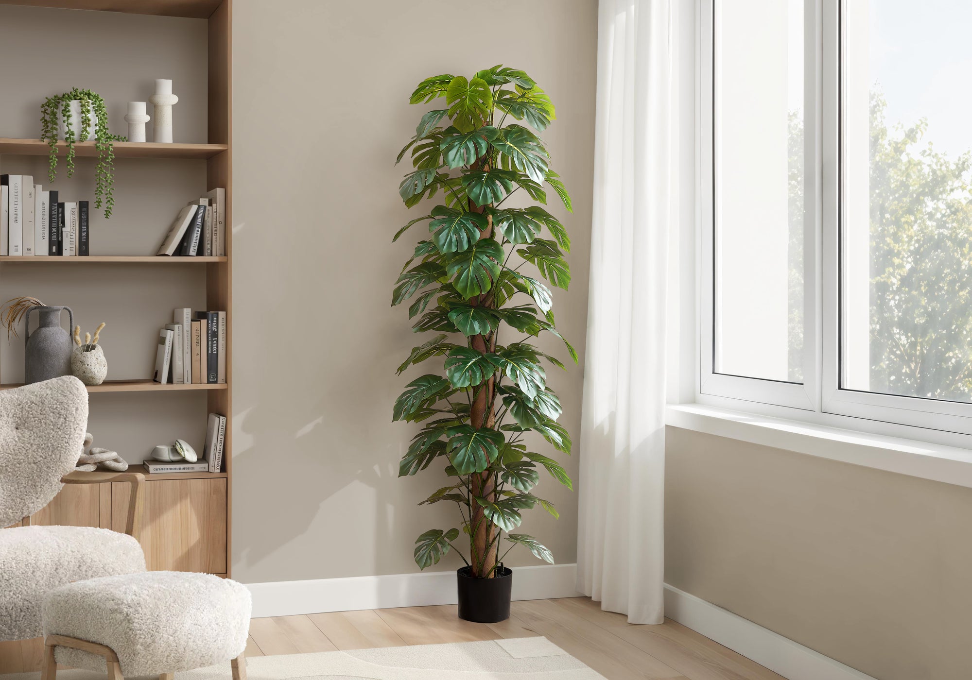 ARTIFICIAL PLANT - 83""H / INDOOR MONSTERA TREE / 8"" POT
