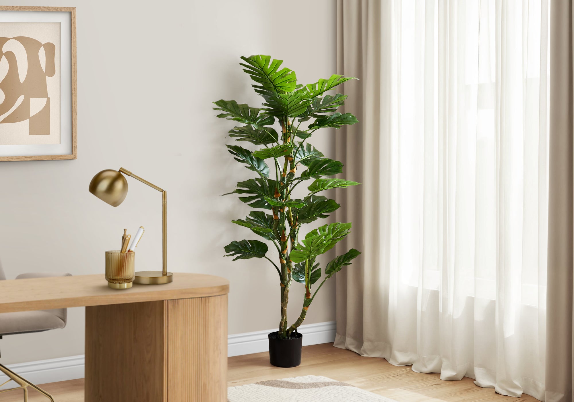 ARTIFICIAL PLANT - 61""H / INDOOR MONSTERA TREE / 7"" POT