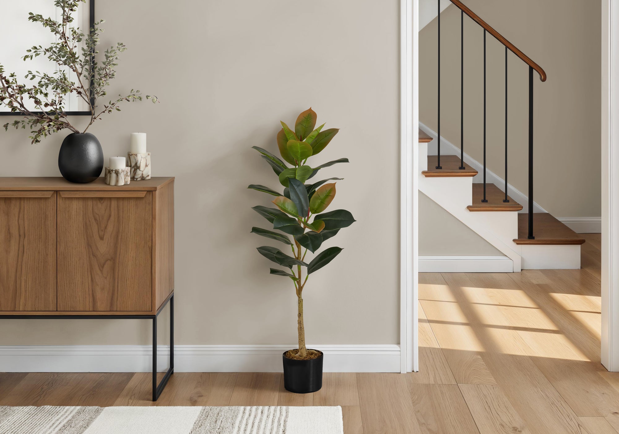 ARTIFICIAL PLANT - 40""H / INDOOR RUBBER TREE IN A 5"" POT