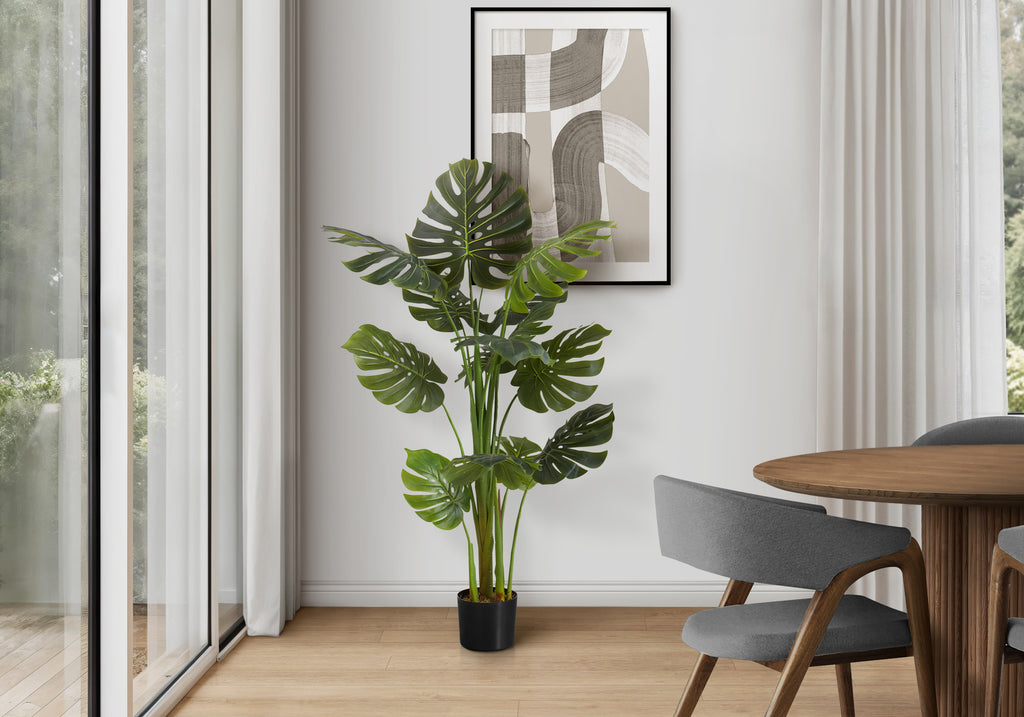ARTIFICIAL PLANT - 55""H / INDOOR MONSTERA IN A 6"" POT
