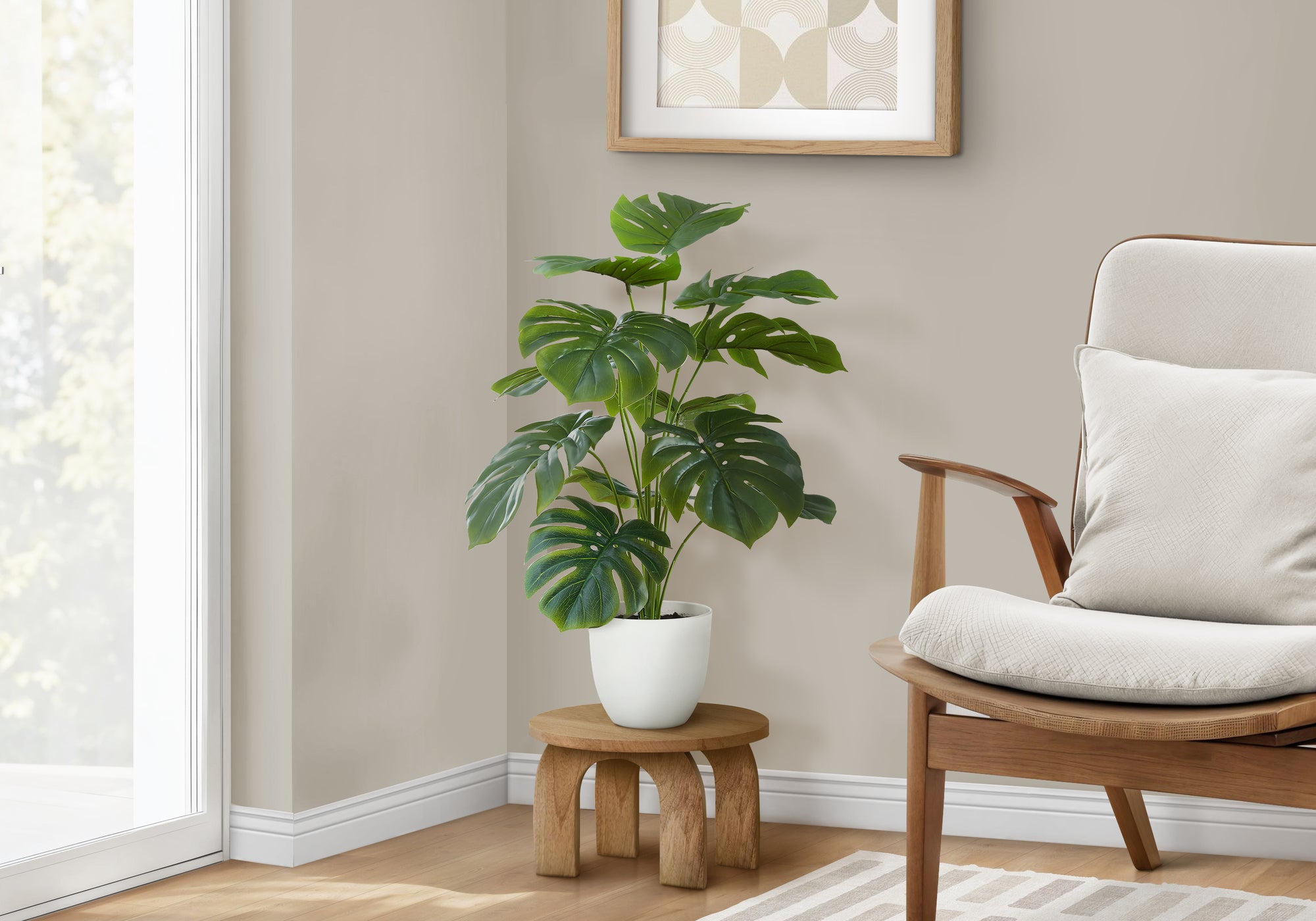 ARTIFICIAL PLANT - 24""H / INDOOR MONSTERA / 5"" WHITE POT