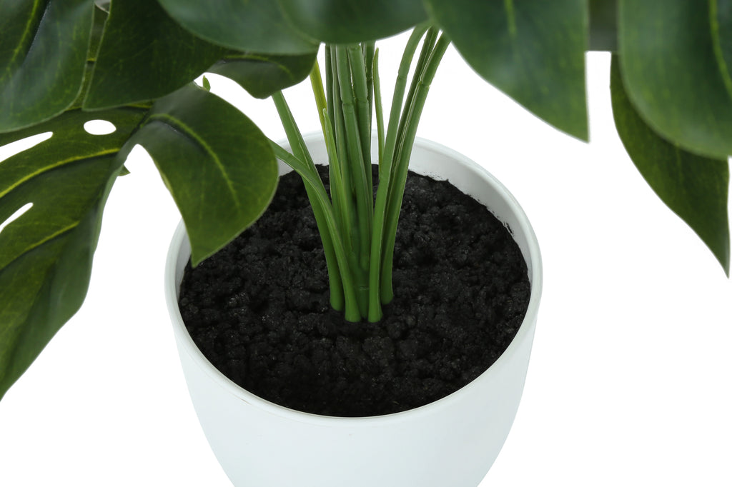 ARTIFICIAL PLANT - 24""H / INDOOR MONSTERA / 5"" WHITE POT