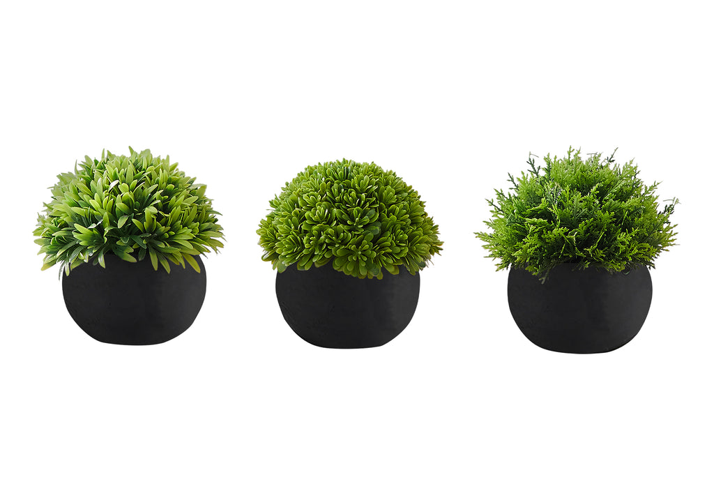 ARTIFICIAL PLANT - 3PCS / 5""H GRASS IN A 3"" BLACK POT