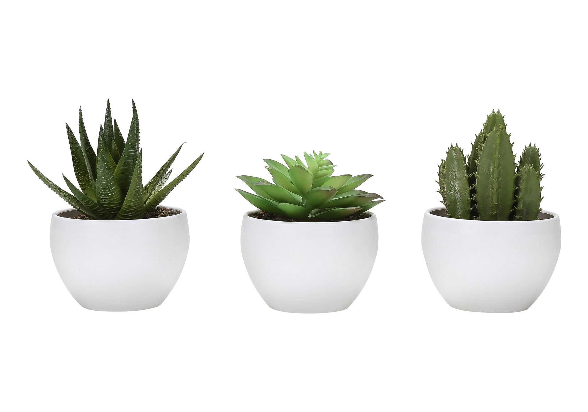 ARTIFICIAL PLANT - 3PCS / 6""H SUCCULENT IN A 3"" WHITE POT