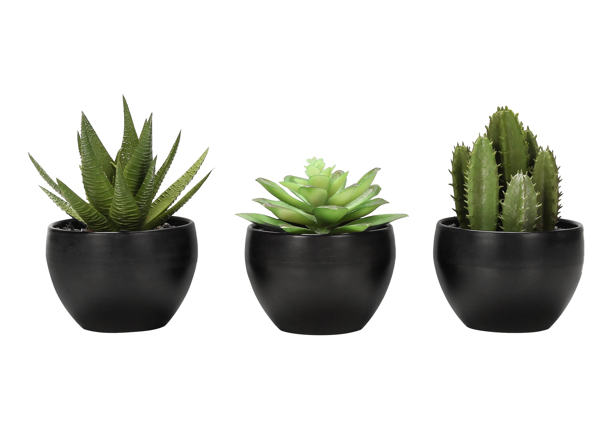 ARTIFICIAL PLANT - 3PCS / 6""H SUCCULENT IN A 3"" BLACK POT