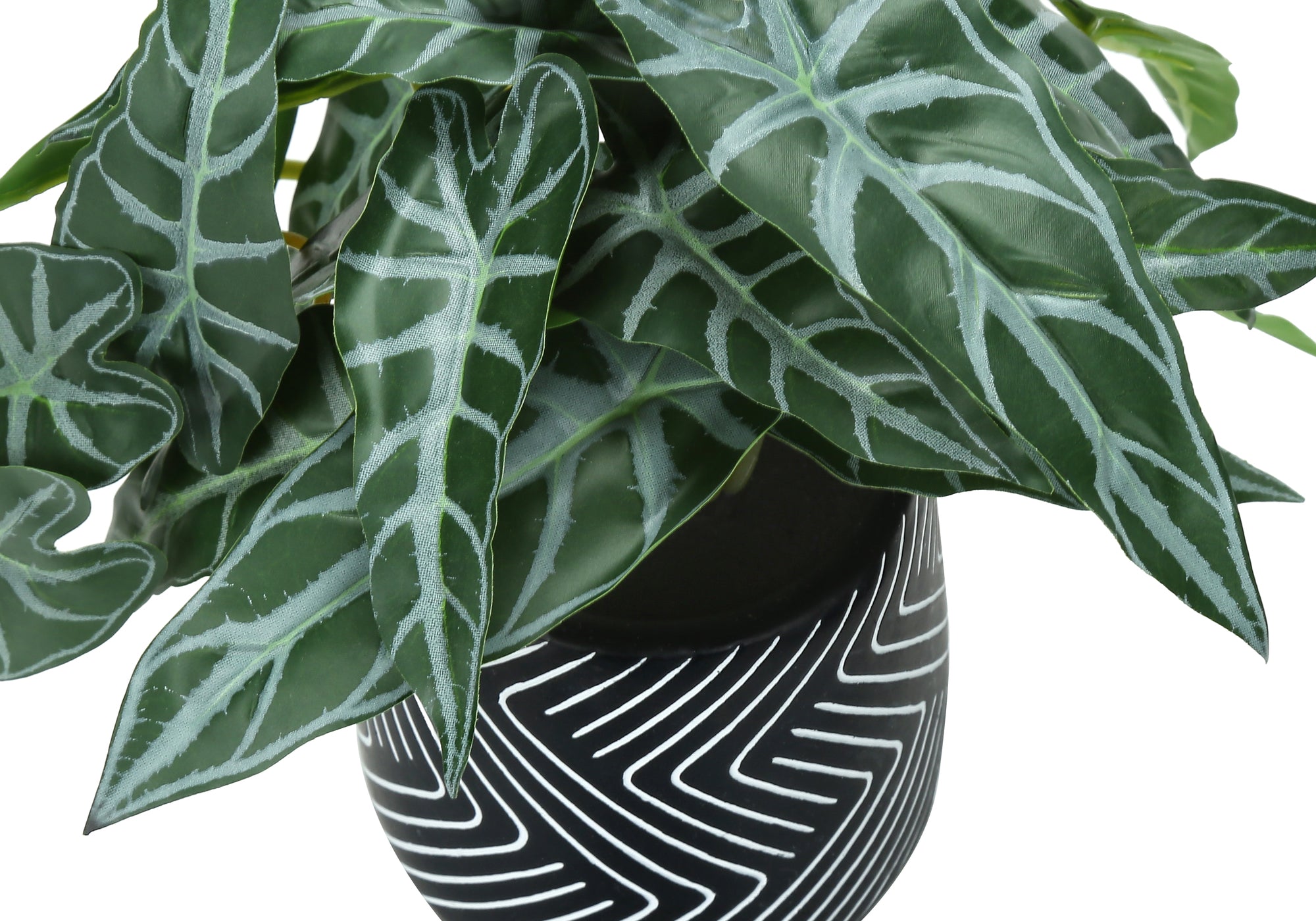 ARTIFICIAL PLANT - 2PCS / 8""H ALOCASIA / 5"" BLACK POT