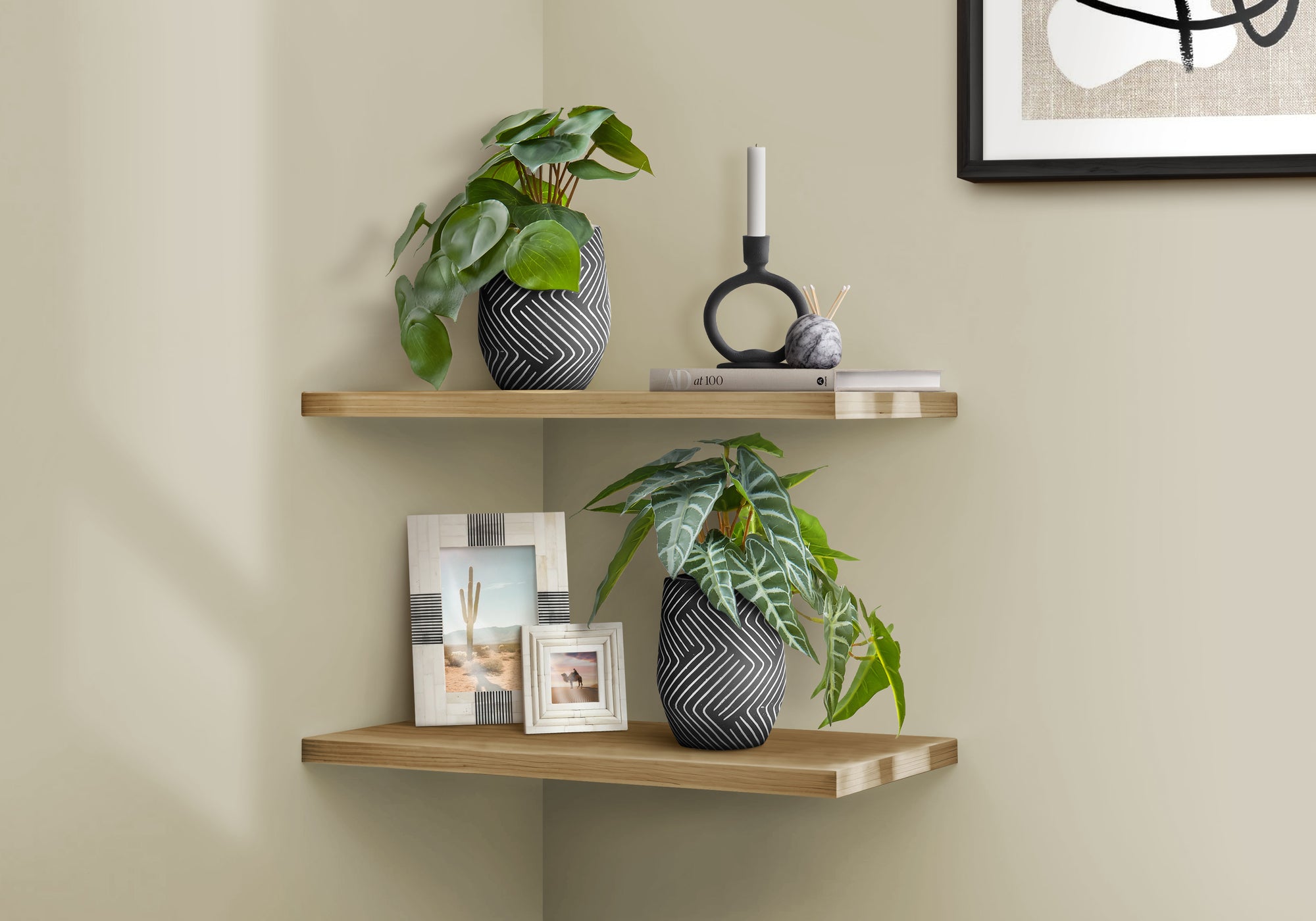 ARTIFICIAL PLANT - 2PCS / 8""H ALOCASIA / 5"" BLACK POT