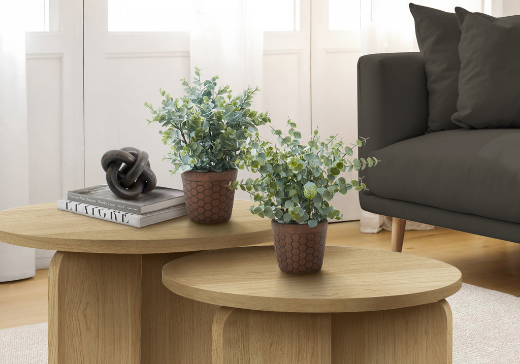 ARTIFICIAL PLANT - 2PCS / 13""H EUCALYPTUS / GRASS/ 4"" POT