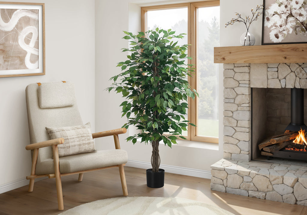 ARTIFICIAL PLANT - 58""H / INDOOR FICUS TREE IN A 6"" POT