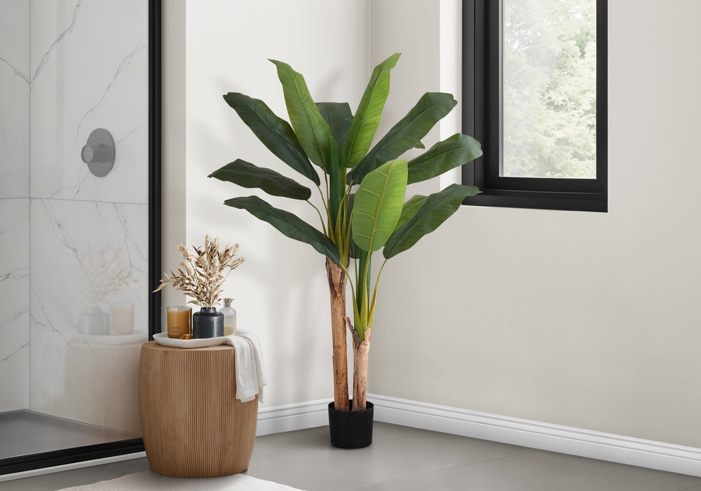 ARTIFICIAL PLANT - 55""H / INDOOR BANANA TREE IN A 6"" POT