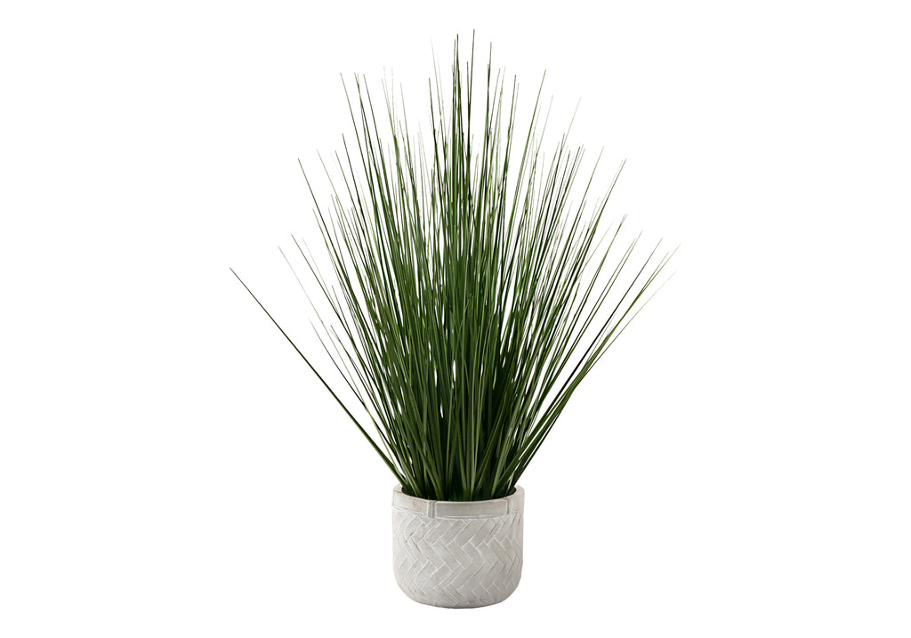 ARTIFICIAL PLANT - 21""H / INDOOR GRASS IN CEMENT 4"" POT