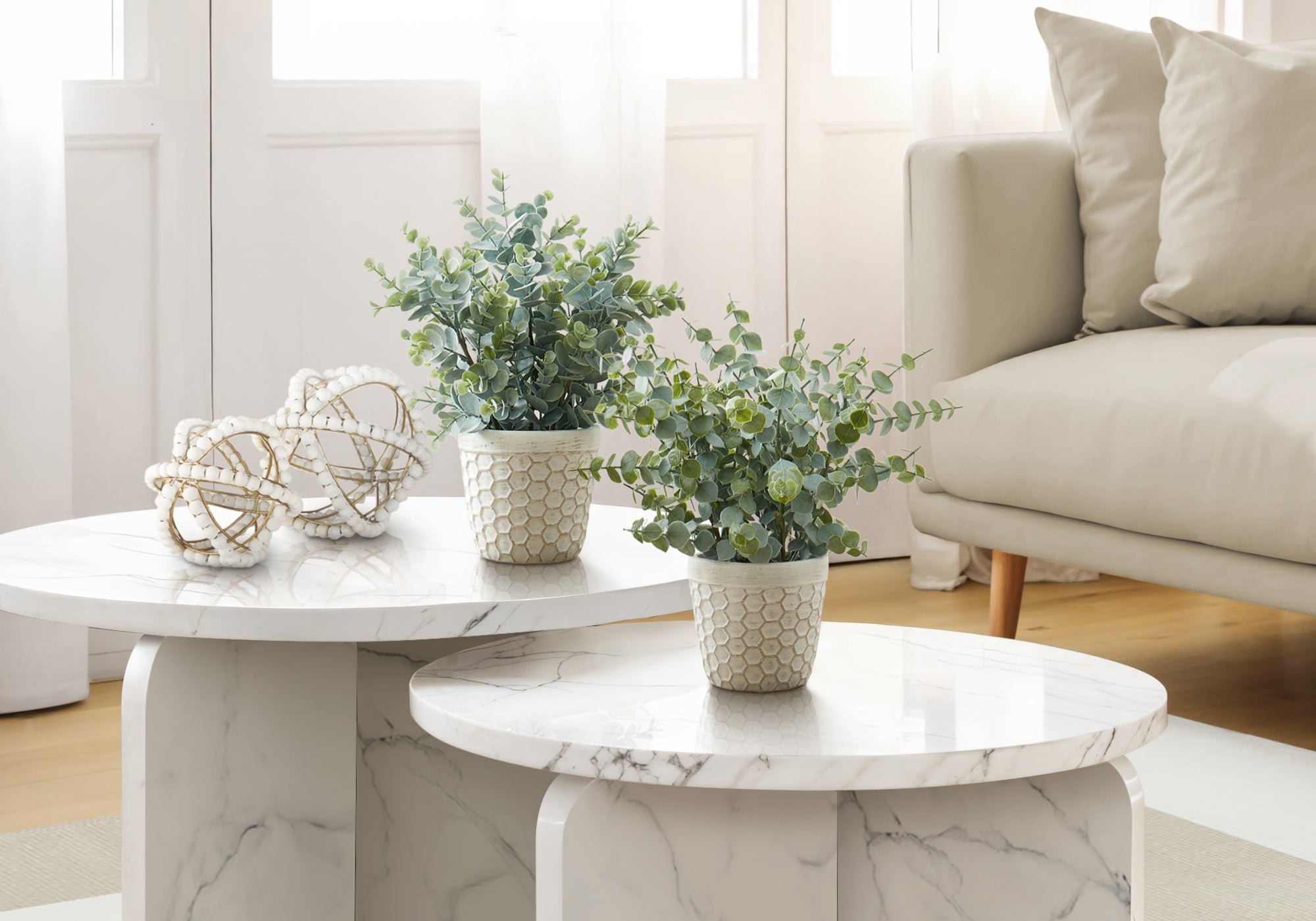 ARTIFICIAL PLANT - 2PCS / 13""H EUCALYPTUS/ GRASS/ 4"" POT